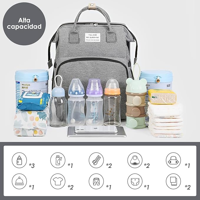 Mochila Cambiador Bebés Multifunción