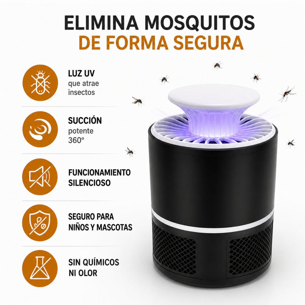 Lámpara antimosquitos por succión